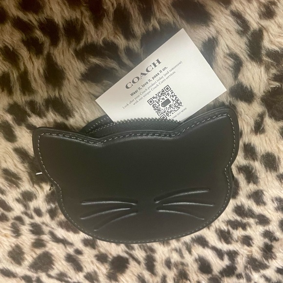 NWT Coach Black Cat Coin Purse (Leather) - Picture 4 of 8
